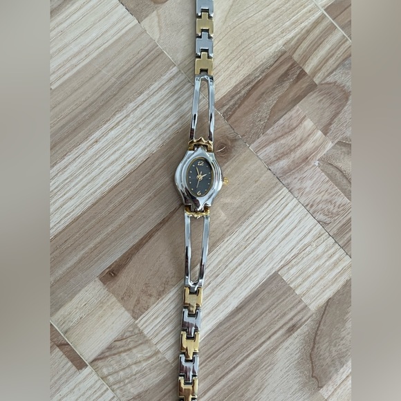 Rumours Ladies Watch Two Tone Bracelet Dark Gray Dial Gold Hands Markers - Picture 5 of 12